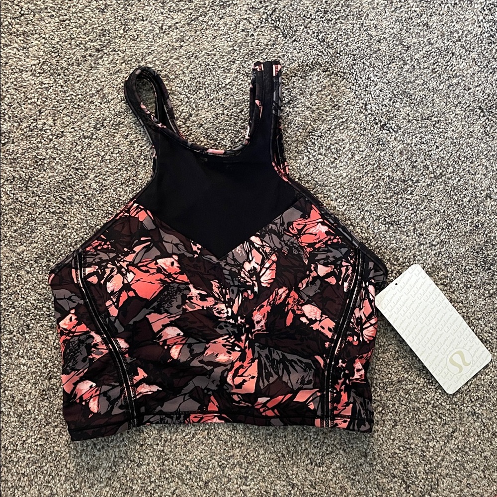 lululemon athletica Black and Pink Patterned Sports Bra